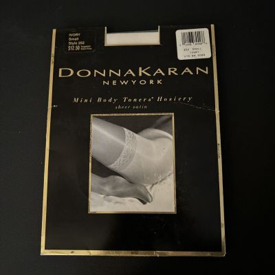 NEW Donna Karan Mini Body Toners Hosiery Ivory SMALL Sheer Satin Vintage Sealed